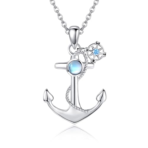 DAYLINLOVE Anker Halskette 925 Sterling Silber Anker Anhänger Seemann Halskette Nautische Schmuck Anker Schmuck für Frauen von DAYLINLOVE