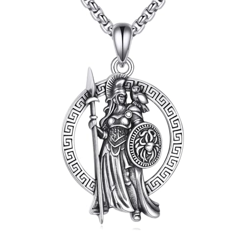 DAYLINLOVE Athena Halskette 925 Sterling Silber Griechische Mythologie Göttin Halskette Griechischer Schmuck Geschenke für Frauen Männer von DAYLINLOVE