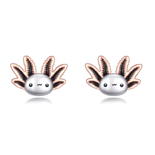 DAYLINLOVE Axolotl Ohrringe 925er Sterling Silber Axolotl Ohrstecker Tier Geburtstag Schmuck Geschenke für Damen Mädchen von DAYLINLOVE