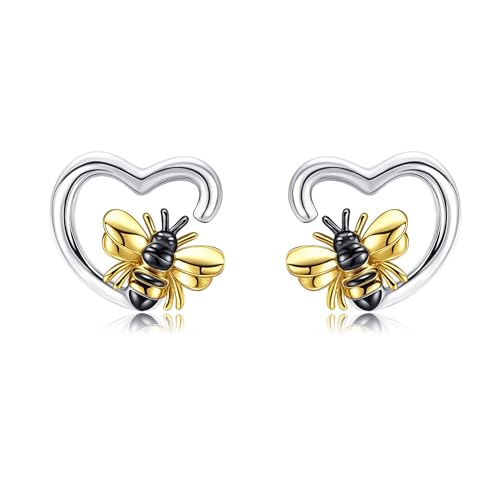 DAYLINLOVE Biene Ohrringe 925er Sterling Silber Hummel Herzform Ohrstecker Insekt Käfer Schmuckgeschenke für Damen Frauen DAYLINLOVE Biene Ohrringe 925er Sterling Silber Hummel Herzform Ohrstecker Insekt Käfer Schmuckgeschenke für Damen Frauen von DAYLINLOVE