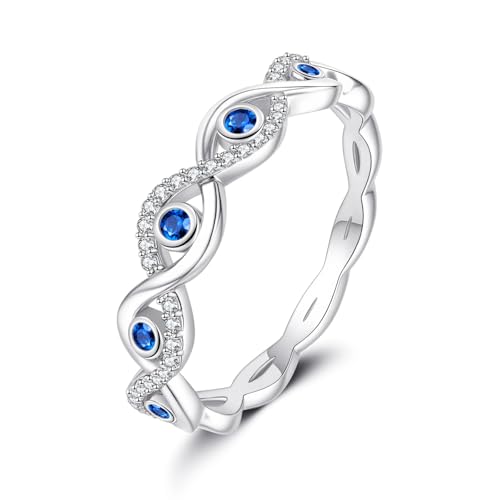 DAYLINLOVE Bösem Blick Ring 925er Sterling Silber Unendlichkeit Knoten Ring Böser Blick Schmuck Geschenke für Damen Mädchen(8) von DAYLINLOVE