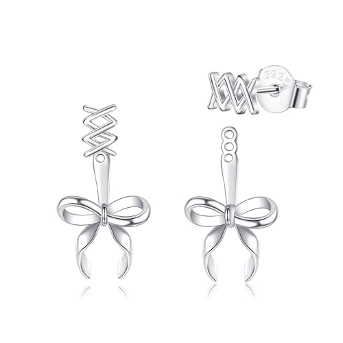 Bow Ohrringe S925 Sterling Silber Ribbon Ohrringe Bow Ohrstecker für Frauen Ribbon Stud Schmuck Geschenk für Mädchen Mom von DAYLINLOVE
