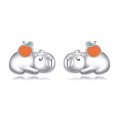 DAYLINLOVE Capybara Ohrringe 925 Sterling Silber Capybara Steckohrringe Tier Capybara Schmuck Geschenk für Frauen von DAYLINLOVE