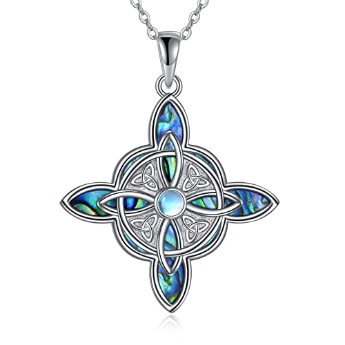DAYLINLOVE Celtic Trinity Knot Kette Sterling Silber Viel Glück Irischen Schmuck Triquetra Dreieck Hexen Knoten Anhänger Halskette Keltischen Schmuck Geburtstagsgeschenke für Damen von DAYLINLOVE