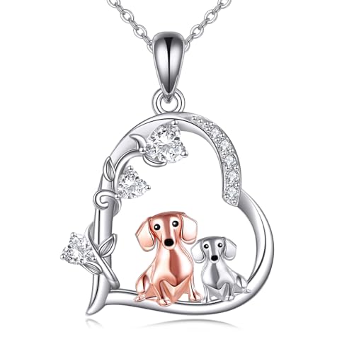 DAYLINLOVE Dackel Halskette 925 Sterling Silber Dackel Mama Hund Anhänger Halsketten Dackel Schmuck Geburtstagsgeschenke für Frauen Mama Dackel Liebhaber DAYLINLOVE Dackel Halskette 925 Sterling Silber Dackel Mama Hund Anhänger Halsketten Dackel Schmuck Geburtstagsgeschenke für Frauen Mama Dackel Liebhaber von DAYLINLOVE