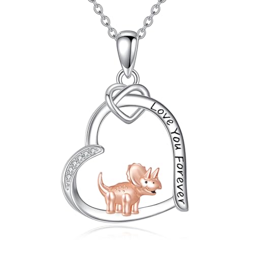 DAYLINLOVE Dinosaurier-Halskette S925 Sterlingsilber Dinosaurier-Anhänger Halsketten Dinosaurier-Schmuck Geschenke für Frauen Mutter Ehefrau von DAYLINLOVE