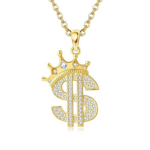DAYLINLOVE Dollarzeichen Kette 925er Sterling Silber Geldzeichen Halskette Goldenes Dollarzeichen Hip Hop Rapper Schmuck Geschenk Damen Mädchen Frauen Mutter Männer Unisex DAYLINLOVE Dollarzeichen Kette 925er Sterling Silber Geldzeichen Halskette Goldenes Dollarzeichen Hip Hop Rapper Schmuck Geschenk Damen Mädchen Frauen Mutter Männer Unisex von DAYLINLOVE