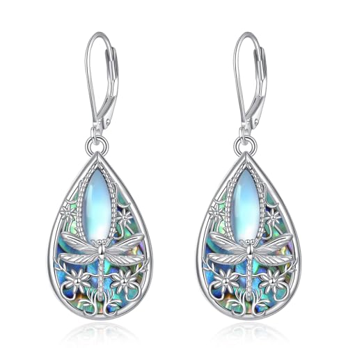 DAYLINLOVE Dragonfly Ohrringe 925 Sterling Silber Abalone Shell Filigree Ohrringe Dragonfly Schmuck Geschenke für Frauen von DAYLINLOVE
