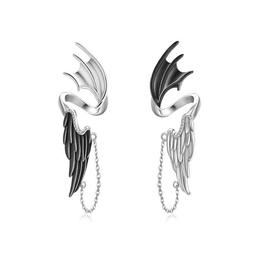 DAYLINLOVE Engel Teufel Ohrringe 925er Sterlingsilber Gothic Dämon Engel Flügel Hängend Ohrringe Gotisch Schmuck Geschenke für Damen Frauen Mädchen von DAYLINLOVE
