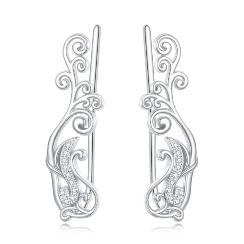 DAYLINLOVE Filigrane Ohrringe 925 Sterling Silber Filigrane Crawler Cuff Ohrringe für Frauen Mädchen DAYLINLOVE Filigrane Ohrringe 925 Sterling Silber Filigrane Crawler Cuff Ohrringe für Frauen Mädchen von DAYLINLOVE