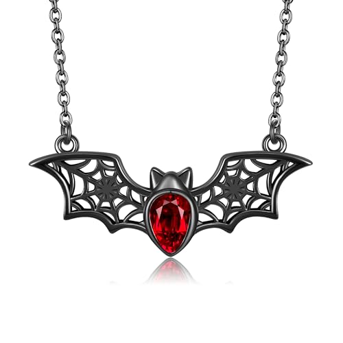 DAYLINLOVE Fledermaus Halskette 925 Sterling Silber Halloween Halskette Halloween Schmuck Geschenk für Frauen von DAYLINLOVE