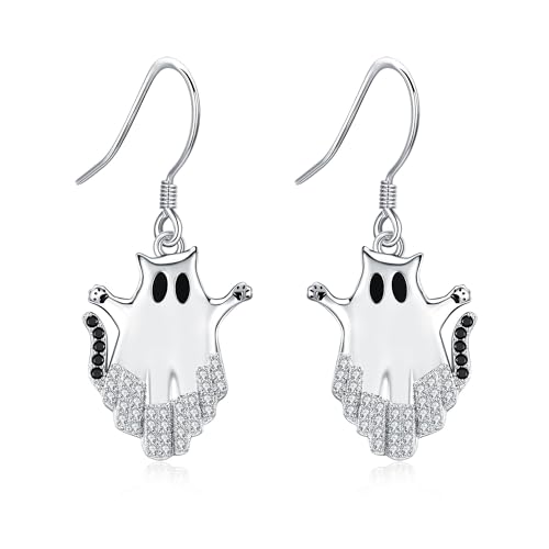 DAYLINLOVE Geister Ohrringe 925er Sterlingsilber Goth Katzengeist Hängend Ohrringe Gothic Geist Hexe Cosplay Schmuck Geschenk für Damen Mädchen Frauen Mutter Gothic Liebhaber von DAYLINLOVE