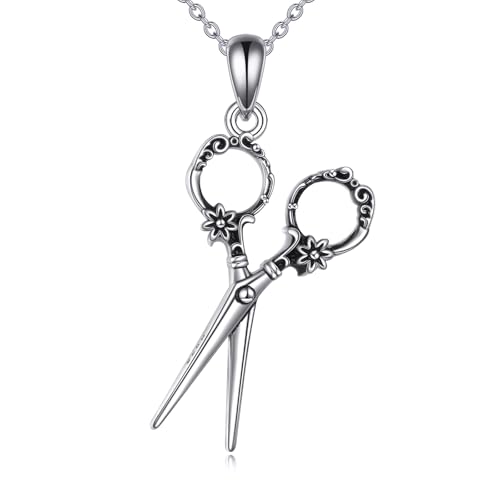 DAYLINLOVE Geschenke für Friseure Schere anhänger Halskette 925 Sterling Silber Friseure und Hairstylisten Schmuck Geschenke für Frauen Mädchen von DAYLINLOVE