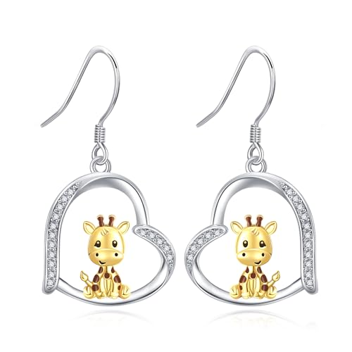 DAYLINLOVE Giraffen Ohrringe 925 Sterling Silber Giraffen Ohrringe Giraffen Schmuck Geschenke für Frauen Mutter Freunde Mädchen von DAYLINLOVE
