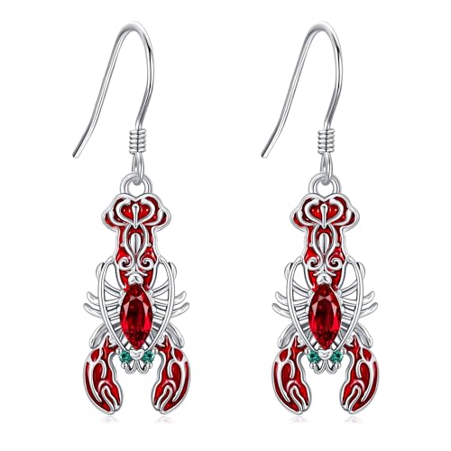 DAYLINLOVE Hummer Ohrringe 925er Sterlingsilber Filigrane Langusten Hängend Ohrringe Ozean Hummer Party Schmuck Geschenk für Damen Mädchen Frauen Mutter Hummerliebhaber von DAYLINLOVE