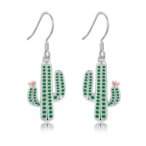 DAYLINLOVE Kaktus Ohrringe 925er Sterling Silber Grüner Kaktus Hängend Ohrhänge Westliche Pflanze Natur Schmuckgeschenke für Damen Frauen Mädchen DAYLINLOVE Kaktus Ohrringe 925er Sterling Silber Grüner Kaktus Hängend Ohrhänge Westliche Pflanze Natur Schmuckgeschenke für Damen Frauen Mädchen von DAYLINLOVE