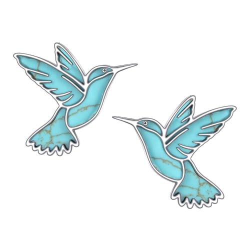 DAYLINLOVE Kolibri Ohrringe 925 Sterling Silber Türkisfarben Hummin Bird Ohrstecker Kolibri Schmuck Geschenke für Damen Frauen Mädchen Mutter Kolibris Liebhaber von DAYLINLOVE