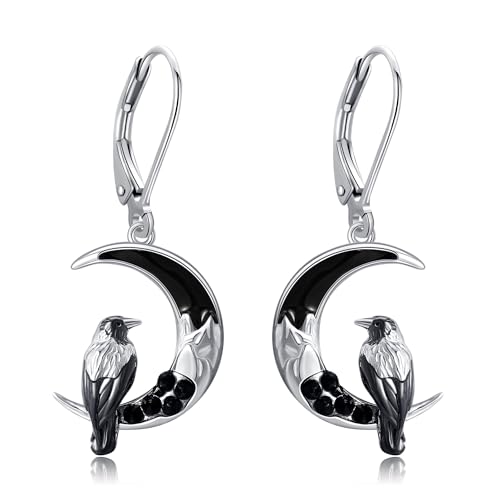 DAYLINLOVE Raben Ohrringe 925 Sterling Silber krähen Ohrringe Krähen Schmuck Geschenke für Frauen Mütter Mädchen von DAYLINLOVE