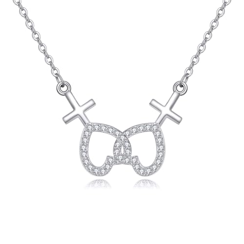 DAYLINLOVE Lesbische Halskette 925 Sterling Silber Lesbisches Symbol Lgbt Stolz Halskette Stolz Schmuck Geschenke für Frauen von DAYLINLOVE