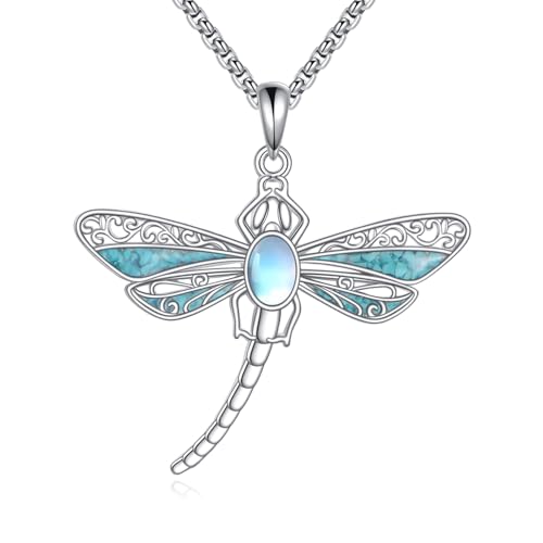 DAYLINLOVE Libelle Kette 925 Sterling Silber Libelle Halskette Türkis Anhänger Tier Schmuck Geschenk für Damen DAYLINLOVE Libelle Kette 925 Sterling Silber Libelle Halskette Türkis Anhänger Tier Schmuck Geschenk für Damen von DAYLINLOVE