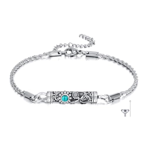 DAYLINLOVE Libellen Urnen Armband 925 Sterling Silber türkis Libellen Asche Armband Urnenschmuck für Frauen von DAYLINLOVE