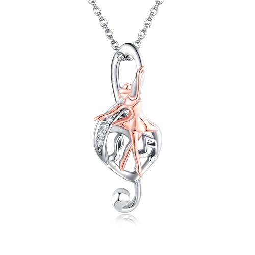 DAYLINLOVE Musik Note Halskette 925 Sterling Silber Ballerina Tänzer Musik Note Anhänger Ballett Schmuck Geschenke für Frauen DAYLINLOVE Musik Note Halskette 925 Sterling Silber Ballerina Tänzer Musik Note Anhänger Ballett Schmuck Geschenke für Frauen von DAYLINLOVE