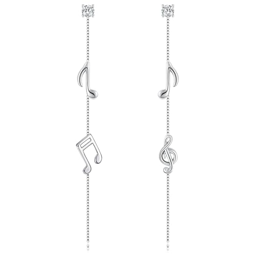 DAYLINLOVE Musikalische Note Ohrringe 925 Sterling Silber Treble Clef Ohrringe Musikalische Schmuck Geschenke für Frauen Musik Liebhaber von DAYLINLOVE