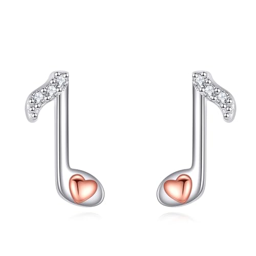DAYLINLOVE Musiknote Ohrstecker 925 Sterling Silber Musiknote Ohrringe Musikalischer Schmuck Geschenk für Frauen von DAYLINLOVE