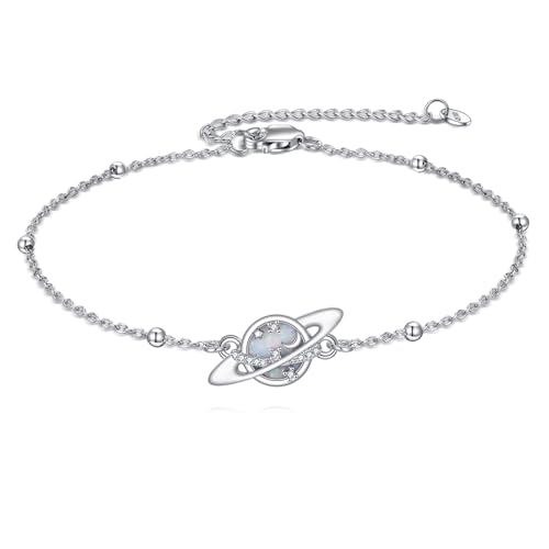 DAYLINLOVE Opal-Saturn-Armband S925 Sterlingsilber Saturn-Armbänder Opal-Schmuck Geschenke für Frauen Saturn-Liebhaber Geburtstagsgeschenk von DAYLINLOVE