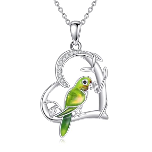 DAYLINLOVE Papageien Halsketten 925 Sterling Silber Süßer Papageien Schmuck Geschenk für Frauen Mütter Muttertag von DAYLINLOVE