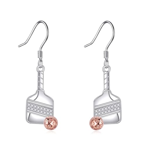 DAYLINLOVE Pickleball Geschenke 925 Sterling Silber Pickleball Ohrringe Hangle Drop Sport Schmuck Geschenke für Frauen von DAYLINLOVE