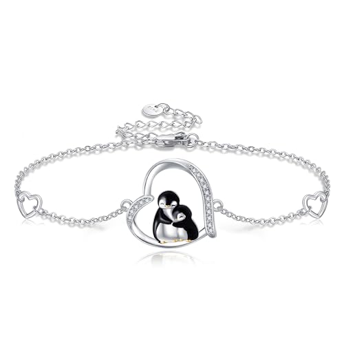 DAYLINLOVE Pinguine Armband S925 Sterling Sliver Penguin Armbänder Penguin Schmuck Pinguine Geschenke für Frauen Pinguine Liebhaber von DAYLINLOVE