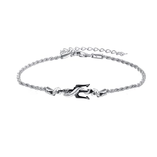 DAYLINLOVE Poseidon Dreizack Armband 925er Sterling Silber Dreizack Speer Armbänder Griechische Mythologie Schmuckgeschenke für Damen Männer von DAYLINLOVE
