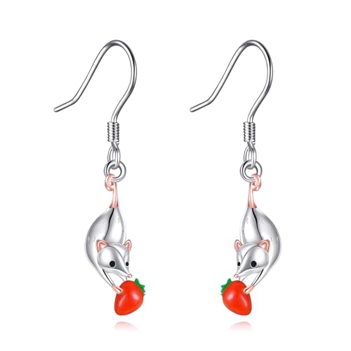 DAYLINLOVE Possum Geschenke 925 Sterling Silber Opossum Ohrringe Possum Geburtstag Schmuck Geschenke für Frauen von DAYLINLOVE