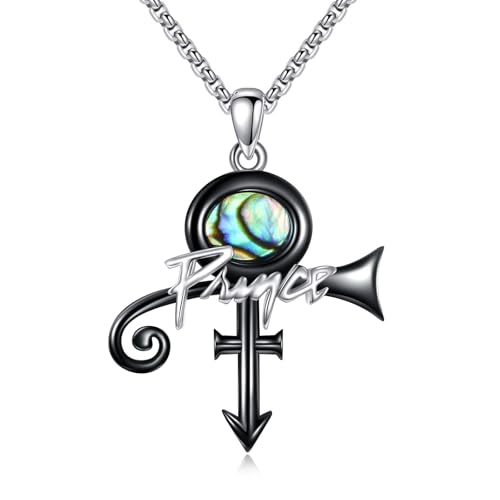 DAYLINLOVE Prince Symbol Halskette 925 Sterling Silber Abalone Shell Prince Halskette Prince Symbol Schmuck für Männer Frauen Prince Fan DAYLINLOVE Prince Symbol Halskette 925 Sterling Silber Abalone Shell Prince Halskette Prince Symbol Schmuck für Männer Frauen Prince Fan von DAYLINLOVE