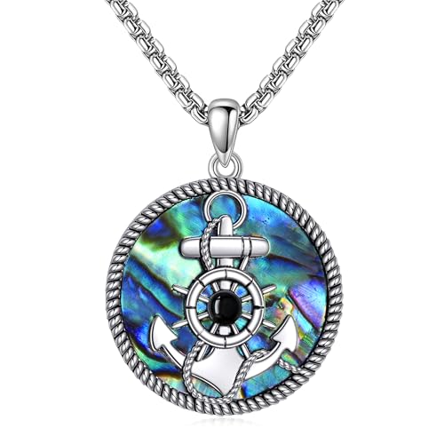 DAYLINLOVE Schiff Anker Kette 925 Sterling Silber Schiff Anker Halskette Schiff Anker Schmuck Geschenk für Männer Mädchen von DAYLINLOVE