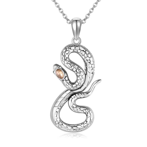 DAYLINLOVE Schlangen Kette 925er Sterling Silber Halsmit Schlangen Anhänger Tier Schmuck Geschenke für Damen Frauen Mädchen Schlangenliebhaber DAYLINLOVE Schlangen Kette 925er Sterling Silber Halsmit Schlangen Anhänger Tier Schmuck Geschenke für Damen Frauen Mädchen Schlangenliebhaber von DAYLINLOVE