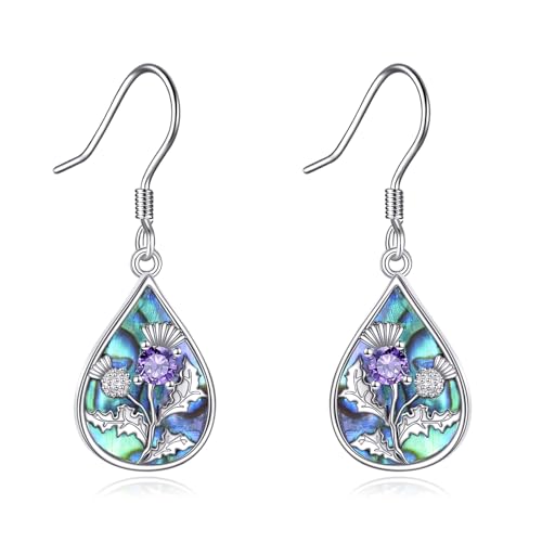 DAYLINLOVE Schottische Distel Ohrringe 925 Sterling Silber Schottische Distel Schmuck Geschenk für Frauen Mädchen von DAYLINLOVE