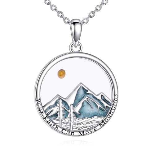 DAYLINLOVE Senfkorn Halskette 925 Sterling Silber Glauben Senfkorn Türkisfarben Halskette Senfkorn Schmuck Geschenk für Frauen Mädchen von DAYLINLOVE