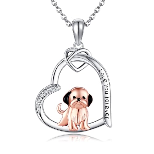 DAYLINLOVE Shih Tzu Halskette Halskette 925 Sterling Silber Shih Tzu Hundehalskette für Frauen Tierschmuck Geschenke für Frauen von DAYLINLOVE