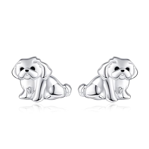 DAYLINLOVE Shih Tzu Ohrstecker 925 Sterling Silber Shih Tzu Ohrringe Shih Tzu Schmuck Shih Tzu Geschenk für Damen Frauen Mädchen von DAYLINLOVE
