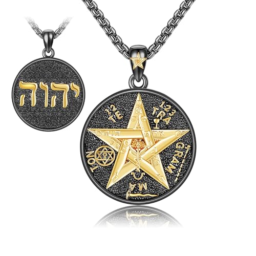 DAYLINLOVE Tetragrammaton De Plata 925 Sterling Silber Tetragrammaton Anhänger Halskette Jehovas Symbol Halskette Proteccion Schmuck Geschenke für Männer Diese Seite durchsuchen von DAYLINLOVE