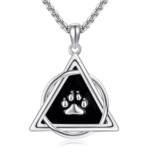 DAYLINLOVE Therian Halskette 925 Sterling Silber Therian Paw Print Anhänger Therian Stolz Symbol Schmuck Geschenk für Frauen Männer von DAYLINLOVE