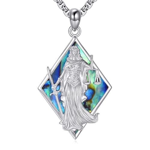 DAYLINLOVE Waagen der Gerechtigkeit Halskette 925 Sterling Silber Abalone Shell Gerechtigkeit Göttin Statue Schmuck Geschenk für Männer Frauen Anwälte und Anwälte DAYLINLOVE Waagen der Gerechtigkeit Halskette 925 Sterling Silber Abalone Shell Gerechtigkeit Göttin Statue Schmuck Geschenk für Männer Frauen Anwälte und Anwälte von DAYLINLOVE