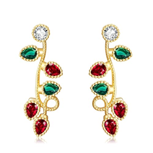 DAYLINLOVE Weihnachtslicht Ohrringe 925er Sterlingsilber Weihnachtsbirne Ohrstecker Ohrringe Weihnachtsparty Weihnachts Schmuck Geschenk für Damen Mädchen Frauen Mutter von DAYLINLOVE