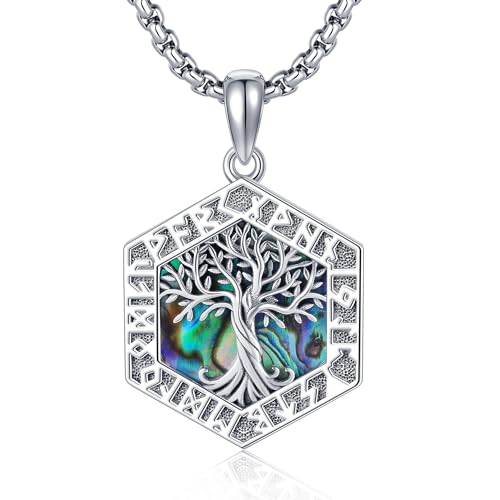 DAYLINLOVE Baum des Lebens Halskette 925 Sterling Silber Norwegische Viking Baum des Lebens Anhänger Halskette für Männer DAYLINLOVE Baum des Lebens Halskette 925 Sterling Silber Norwegische Viking Baum des Lebens Anhänger Halskette für Männer von DAYLINLOVE
