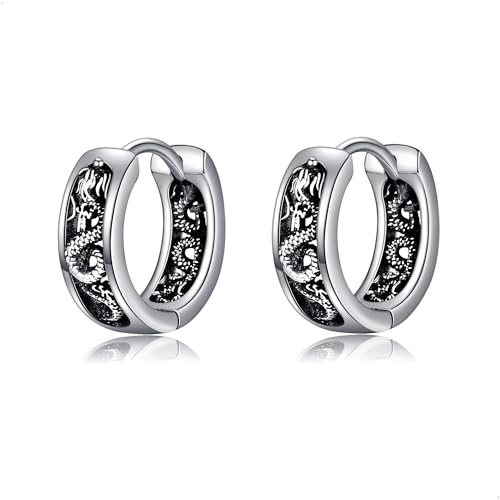 Drachen Ohrringe 925 Sterling Silber Drache Huggie Hoop Ohrringe Drachen Schmuck Geburtstags Geschenke für Damen Frauen Männer Mädchen von DAYLINLOVE