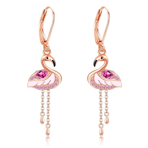 DAYLINLOVE Flamingo Ohrringe 925er Sterling Silber Rosa Flamingo Baumeln Tropfen Ohrringe Tier Schmuck Geschenke für Damen Frauen Mädchen DAYLINLOVE Flamingo Ohrringe 925er Sterling Silber Rosa Flamingo Baumeln Tropfen Ohrringe Tier Schmuck Geschenke für Damen Frauen Mädchen von DAYLINLOVE