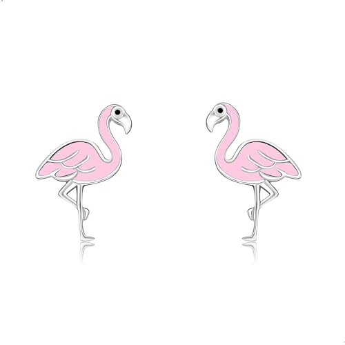 Flamingo Ohrstecker 925 Sterling Silber Rosa Flamingo Ohrringe Niedlicher Flamingo Schmuck Geschenke für Damen Frauen Mädchen Tochter Flamingo Liebhaber von DAYLINLOVE