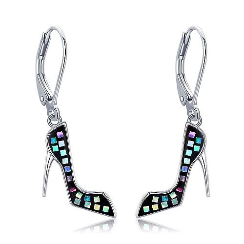 Frauen-Ohrringe, Stiletto Ohrringe 925 Sterling Silber Abalone Shell High Heel Ohrringe 0.71inch High Heels Hängend Schmuck für Damen Mädchen von DAYLINLOVE